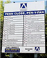 Fern Close Industrial Estate nameboard, Pen-y-fan