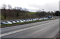 Long line of cars on display north of Stroud