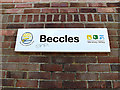 TM4290 : Beccles Railway Station sign by Geographer