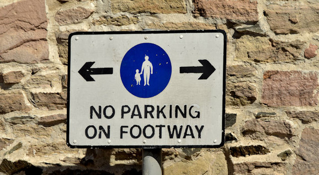 "No parking on footway" sign, Dundonald