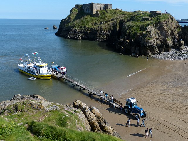 Passengers disembarking from a boat trip, Tenby