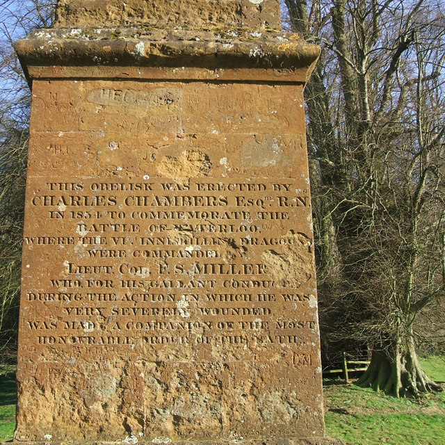 Obelisk memorial to Lieut. Col. F. S. Miller, former Radway Grange estate below Edgehill: 3