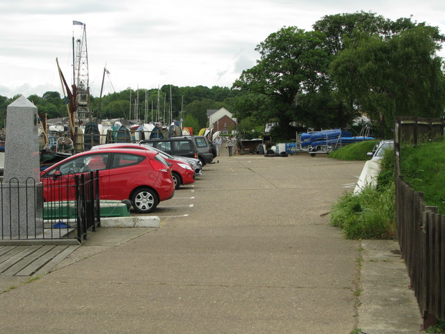 The Saxon Shore Way as it passes through Arethusa Venture Centre car park