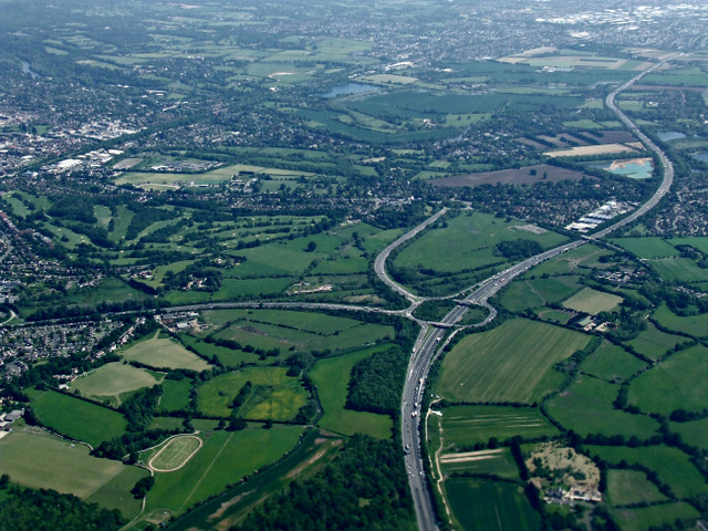 The M4 motorway from the air
