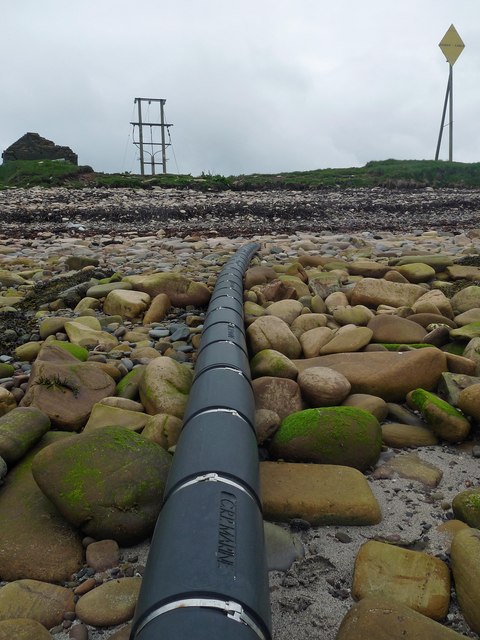 Submarine power cable, Bay of Holland, Stronsay, Orkney