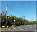 Wires junction above a Kenn bus shelter