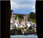 SX1251 : View from Polruan Castle to Fowey, Cornwall by Edmund Shaw