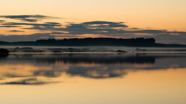 Evening mist, north end of Mochrum Loch