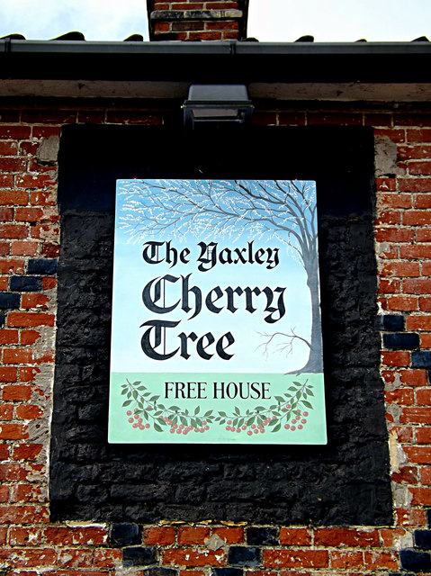 The Yaxley Cherry Tree Public House sign © Geographer cc-by-sa/2.0 ...