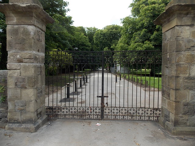 Main gates at the Cowbridge Road East entrance to Bute Park, Cardiff