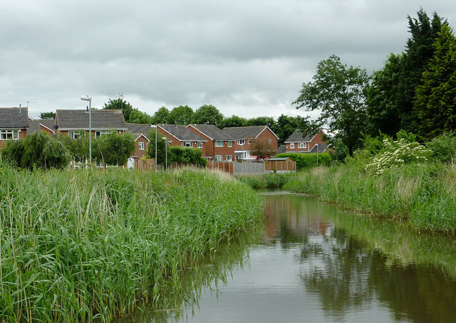 Canal and housing at Newtown, Redditch, Worcestershire