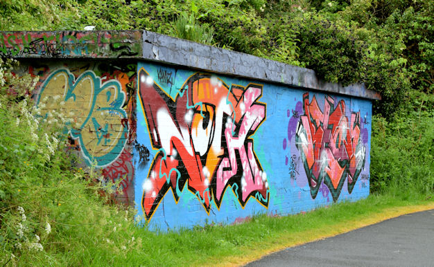 Graffiti, Lagan towpath, Stranmillis, Belfast (May 2014)