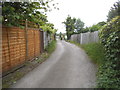 The entrance to allotments on Garth Road