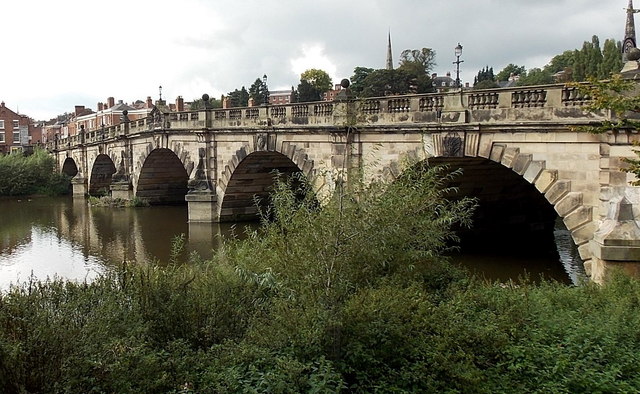 South side of English Bridge, Shrewsbury