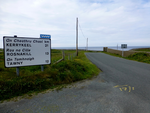 Road sign, Fanad Head