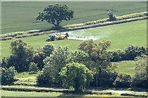 SO7740 : Crop spraying in Little Malvern by Bob Embleton