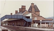 SJ2207 : Welshpool railway station (site), Powys, 1981 by Nigel Thompson