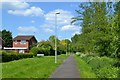 SP0768 : Path by a brook past Home Meadow Lane, Church Hill North, Redditch by Robin Stott