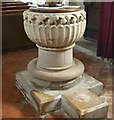 SP8812 : Buckland - All Saints - Norman "Aylesbury" font (1) by Rob Farrow