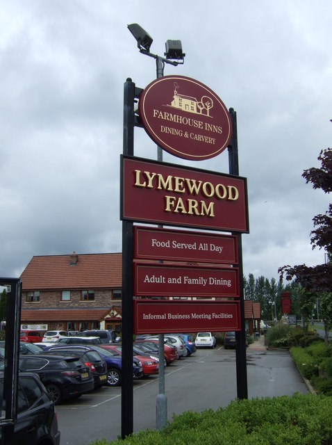 Sign for the Lymewood Farm pub