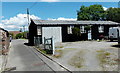 Long wooden building in a back lane, Pontyclun