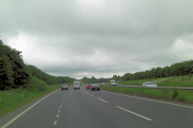 A27 start of slip road for A285 junction