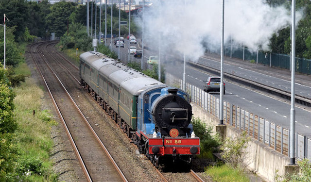 Steam locomotive no 85, Sydenham, Belfast (June 2014)