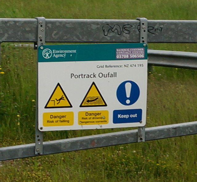 A misspelt sign at  Portrack Oufall