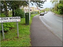 ST5672 : Leigh Woods boundary sign by Jaggery