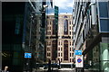 View up Moor Lane from Ropemaker Street