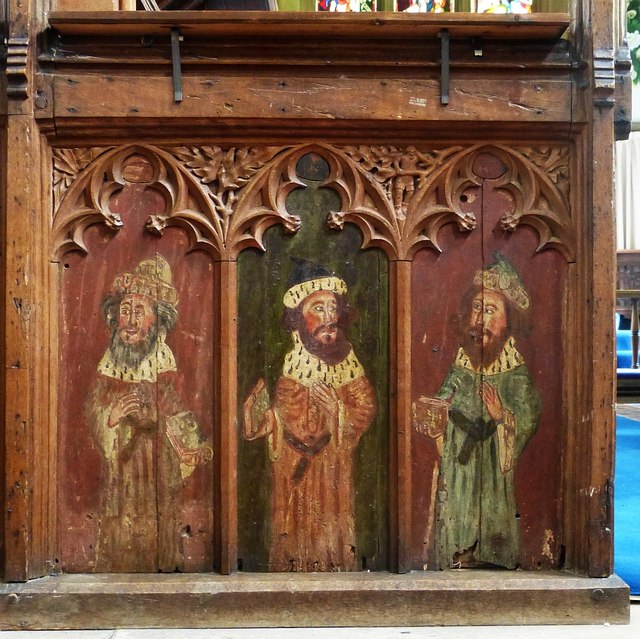 Monks Risborough - St Dunstan's - Painted screen (left)