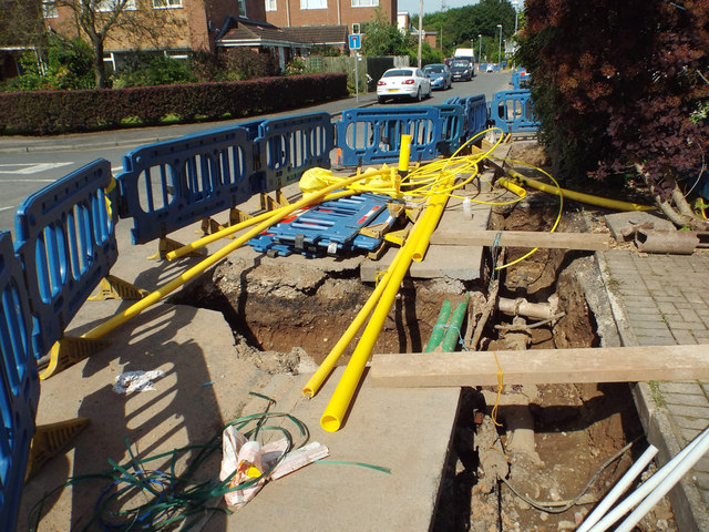 Gas main junction awaiting replacement, Mercia Way / Frances Avenue, 6 June