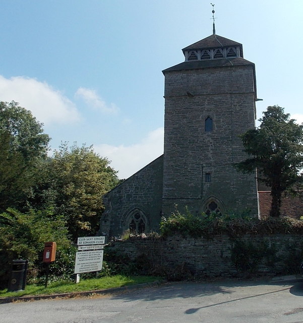 Medieval church tower in Knighton