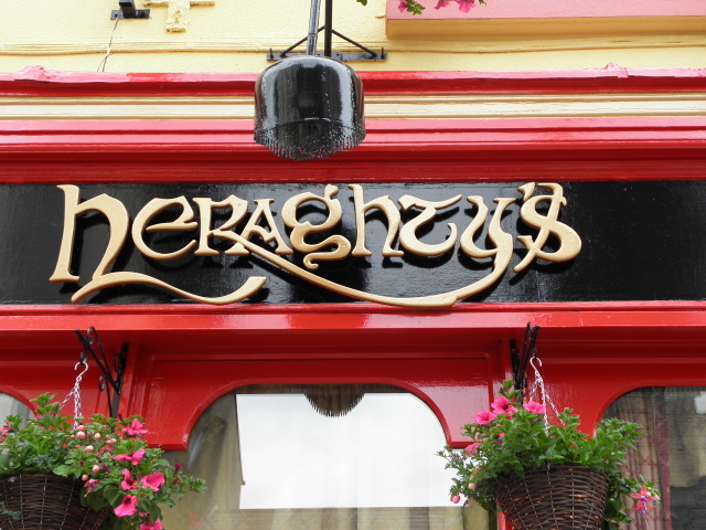 Heraghtys Bar pub name sign