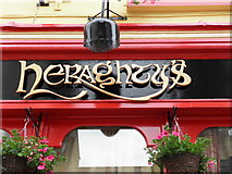 G8839 : Heraghty’s Bar pub name sign by Kenneth  Allen
