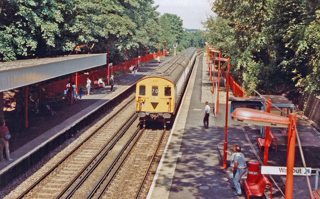 Sydenham Hill Station, with local EMU from London 1989