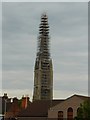 SK9136 : Scaffolding on the spire by Bob Harvey
