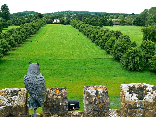 West from the gatehouse roof, Coughton Court, Warwickshire