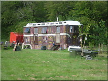 TQ7140 : Gypsy caravan near Grovehurst Road by Marathon