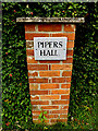 TM0859 : Pipers Hall sign by Geographer