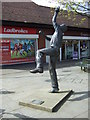 Statue of Harold Larwood, Kirkby Market Place