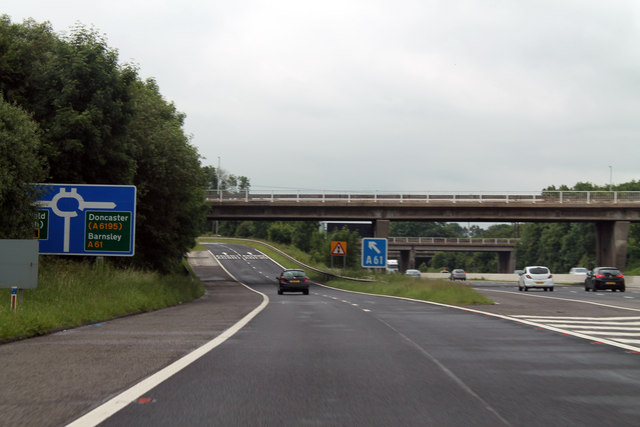 M1 approaching junction 36 © J.Hannan-Briggs :: Geograph Britain and ...