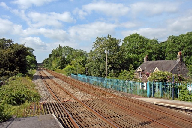 The northern end of Caergwrle railway station