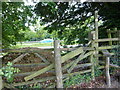 Footpath reaches road at Hog