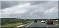 Pylons running parallel to A30 at layby