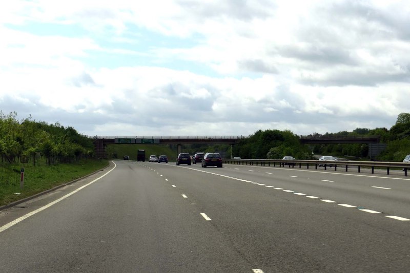 The slip road from Chieveley Services... © Steve Daniels cc-by-sa/2.0 ...