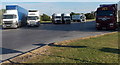 ST3552 : Lorry park in Sedgemoor Services Northbound by Jaggery
