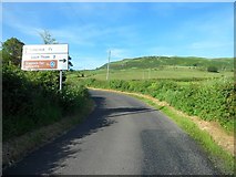 NS2272 : Approaching rural road junction behind Inverkip by Stephen Sweeney