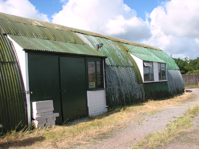 Restored RAF Nissen hut on industrial estate