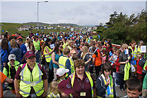 HU3568 : Crowds at the Queen's Baton Relay, Brae by Mike Pennington